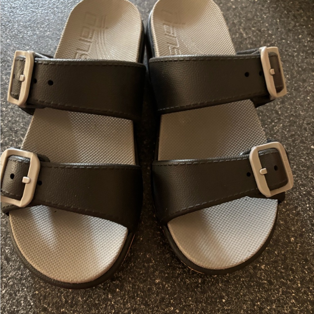 Dansko Black and Gray Women's Sandals